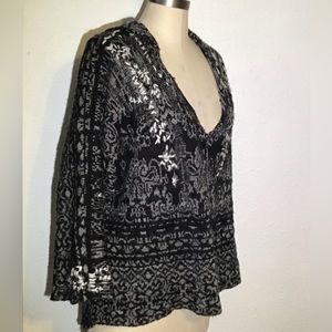 Free people knitted pullover hoodie oversized sweater size XS